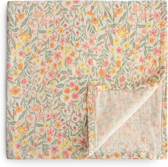 Muslin Baby Swaddle Blanket | 100% Organic Cotton (Pastel Blooms) | Amazon (US)