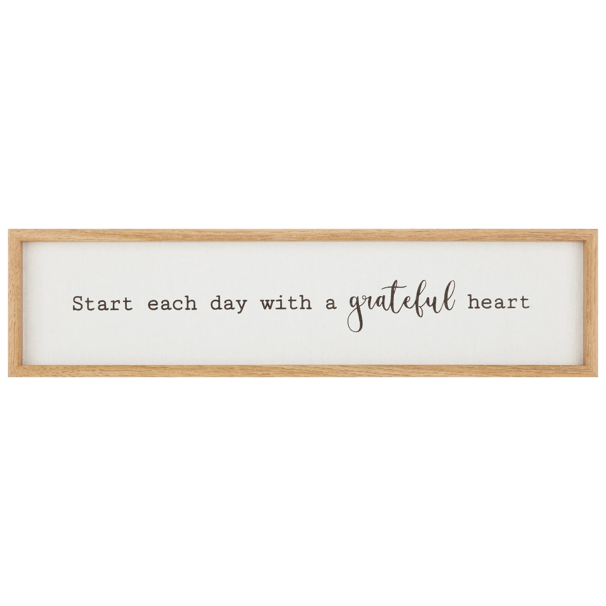 Mainstays Farmhouse 5x17 White Wood Framed Grateful Box Sign Wall Decor | Walmart (US)