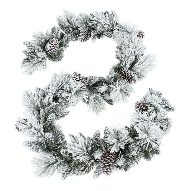 Holiday Time Unlit Flocked Colorado Garland, 9' | Walmart (US)