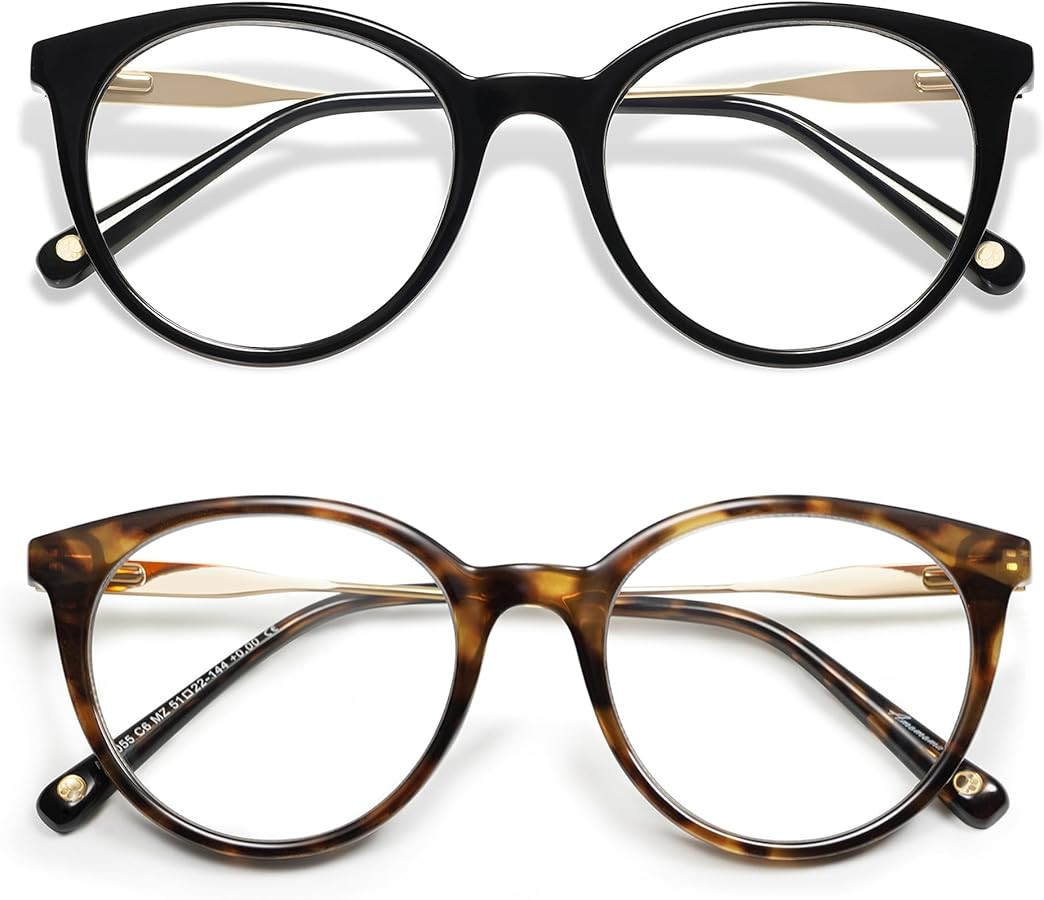AMOMOMA Retro Round Reading Glasses for Women Cute Stylish Blue Light Blocking Readers AM6055 | Amazon (US)
