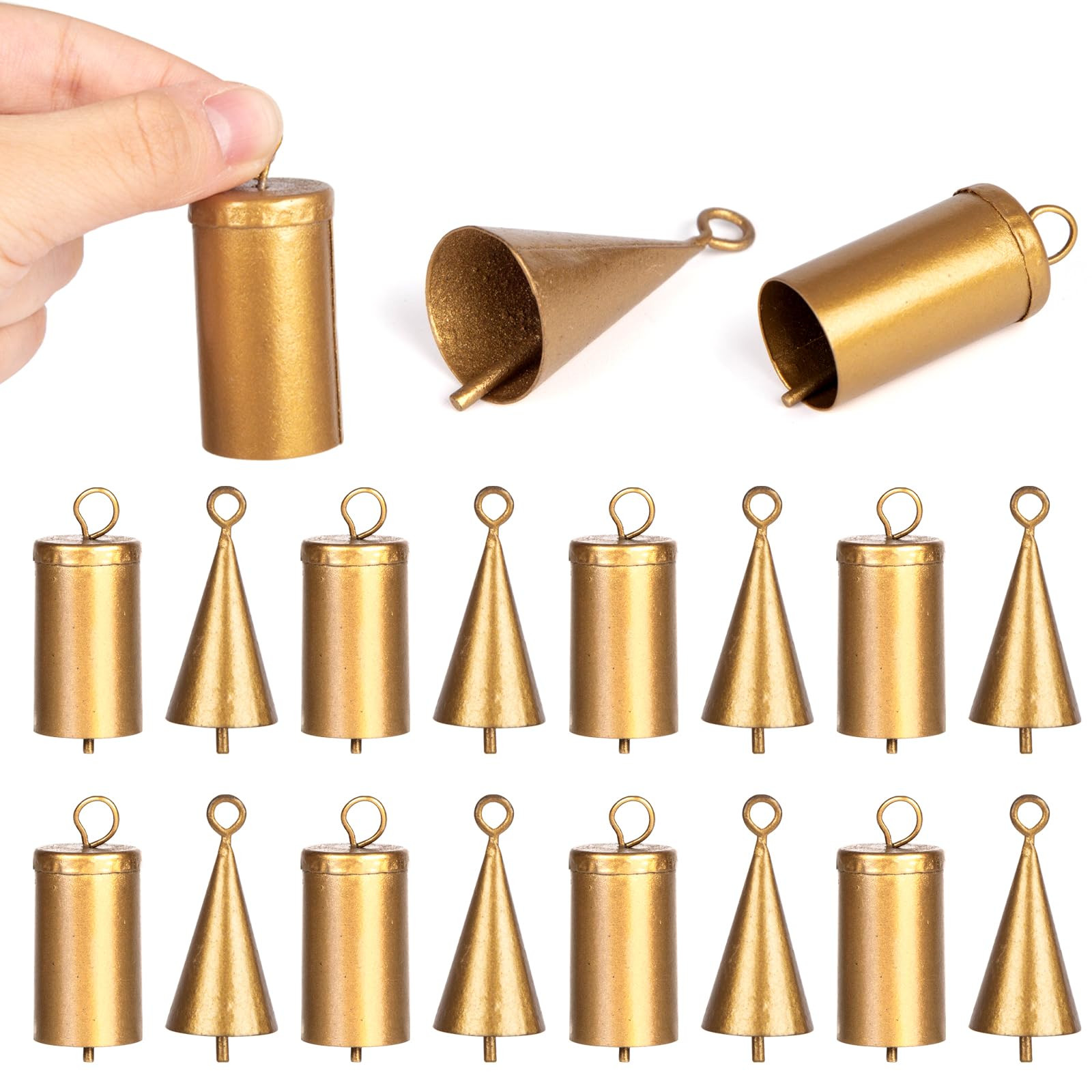 MCPINKY Indian Vintage Jingle Bells, Rustic Mini Gold Bells for Crafts, Christmas Tree Ornaments,... | Amazon (US)