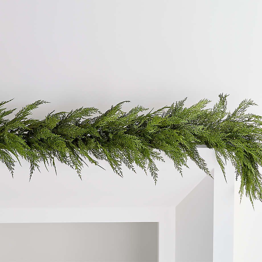 Faux Hemlock Pine Pre-Lit LED Wreath 28" | Crate and Barrel | Crate & Barrel