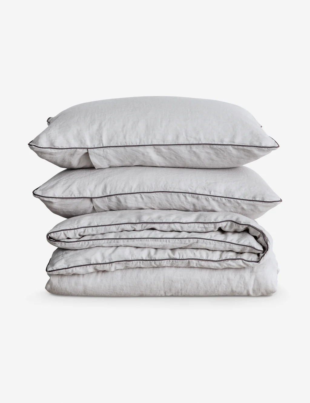 European Flax Piped Linen Duvet Set | Lulu and Georgia 