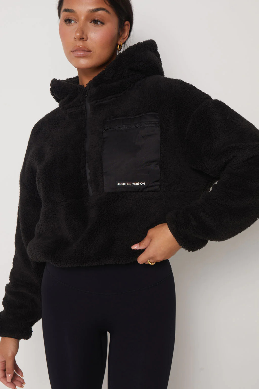 Teddy Fleece Hoodie - Black | Another Version