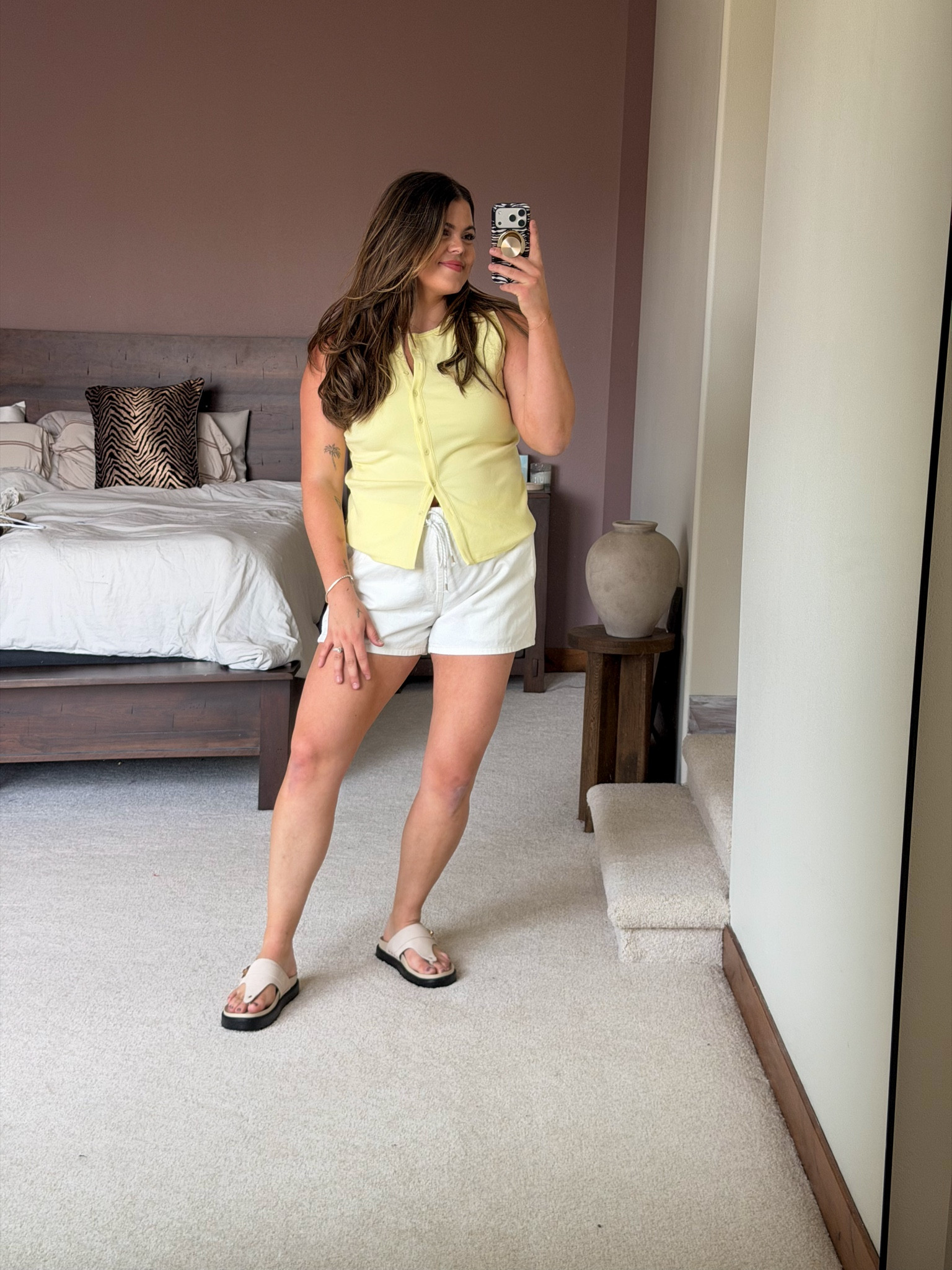 Thick tummy approved pull on shorts from target in size large! Top is Amazon in cl

Mom outfit, midsize, spring, soccer mom, summer, Sports mom 