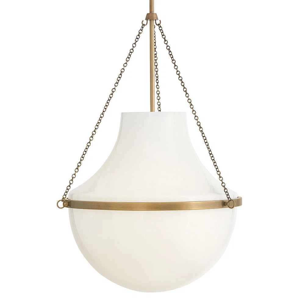 Collins Large Interior Teardrop Pendant w/ Cased Opal Glass | Wayfair North America