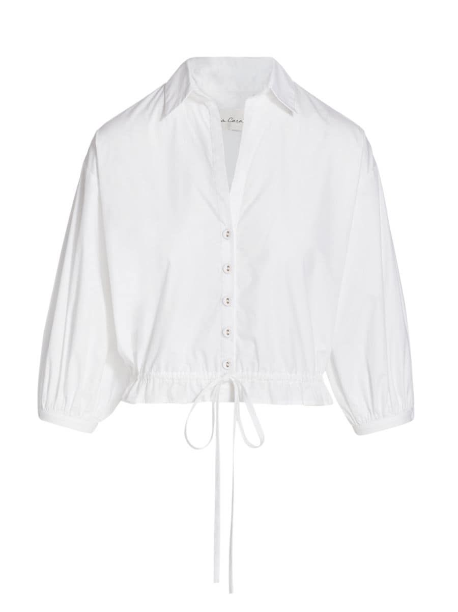 Hutton Cropped Poplin Shirt | Saks Fifth Avenue