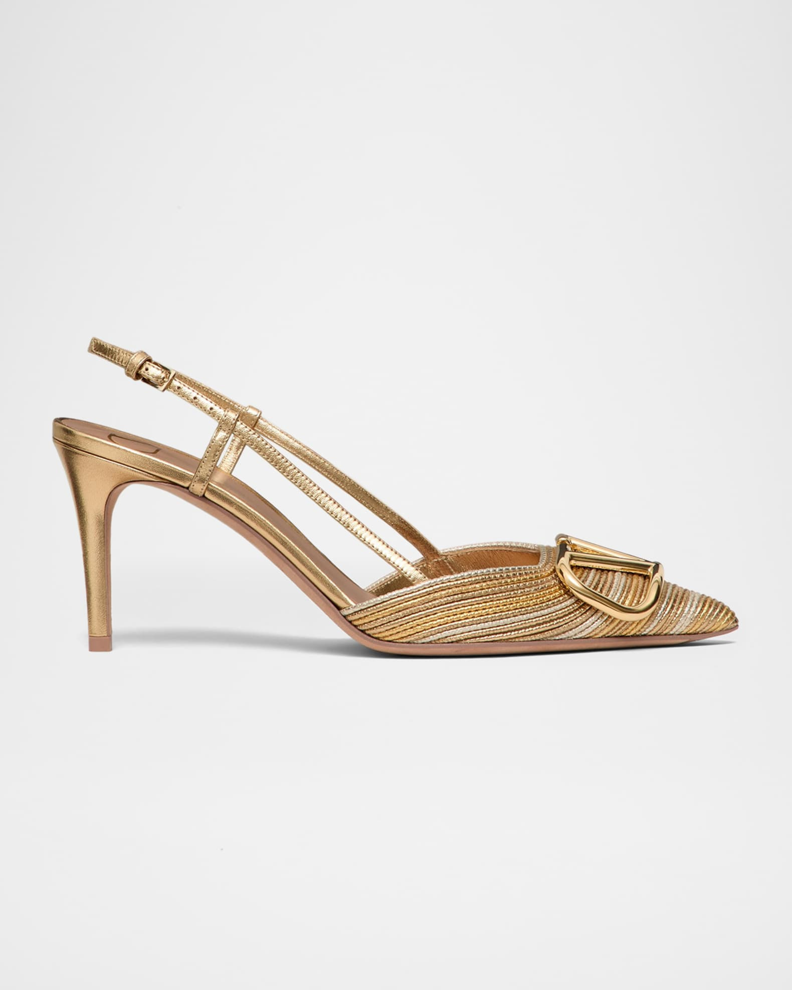 VLogo Metallic Slingback Pumps | Neiman Marcus