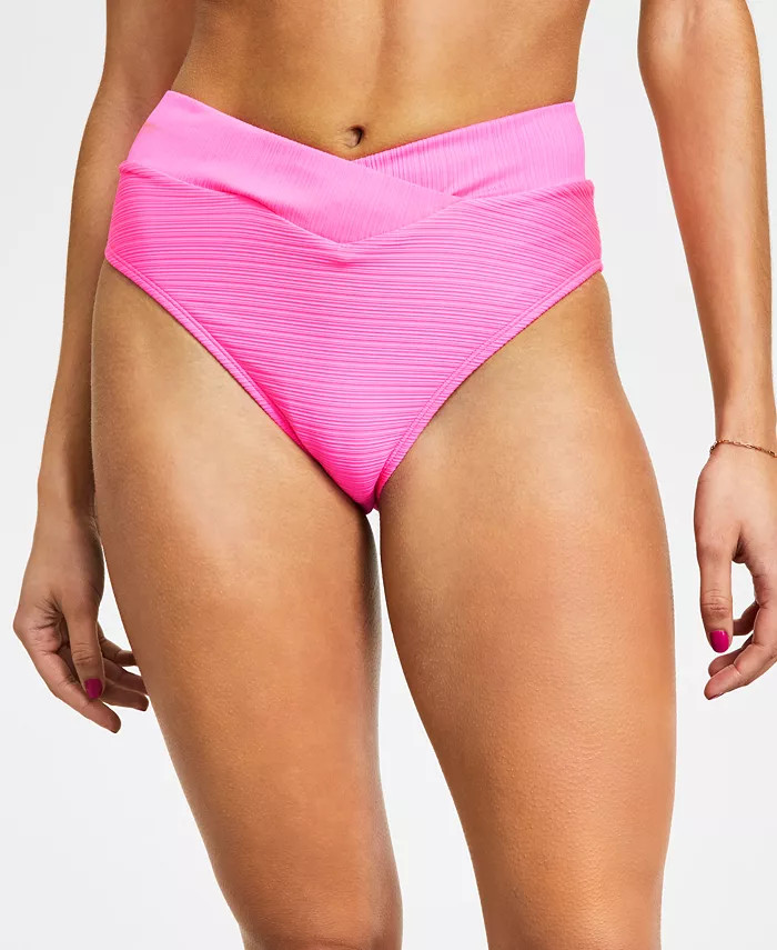 Juniors' Mint Spark Variegated Ribbed Bikini Bottoms, Created for Macy's | Macys (US)