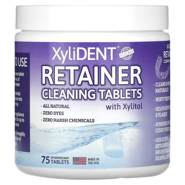 XyliDENT, Retaining Cleaning Tablets with Xylitol , 75 Effervescent Tablets | iHerb