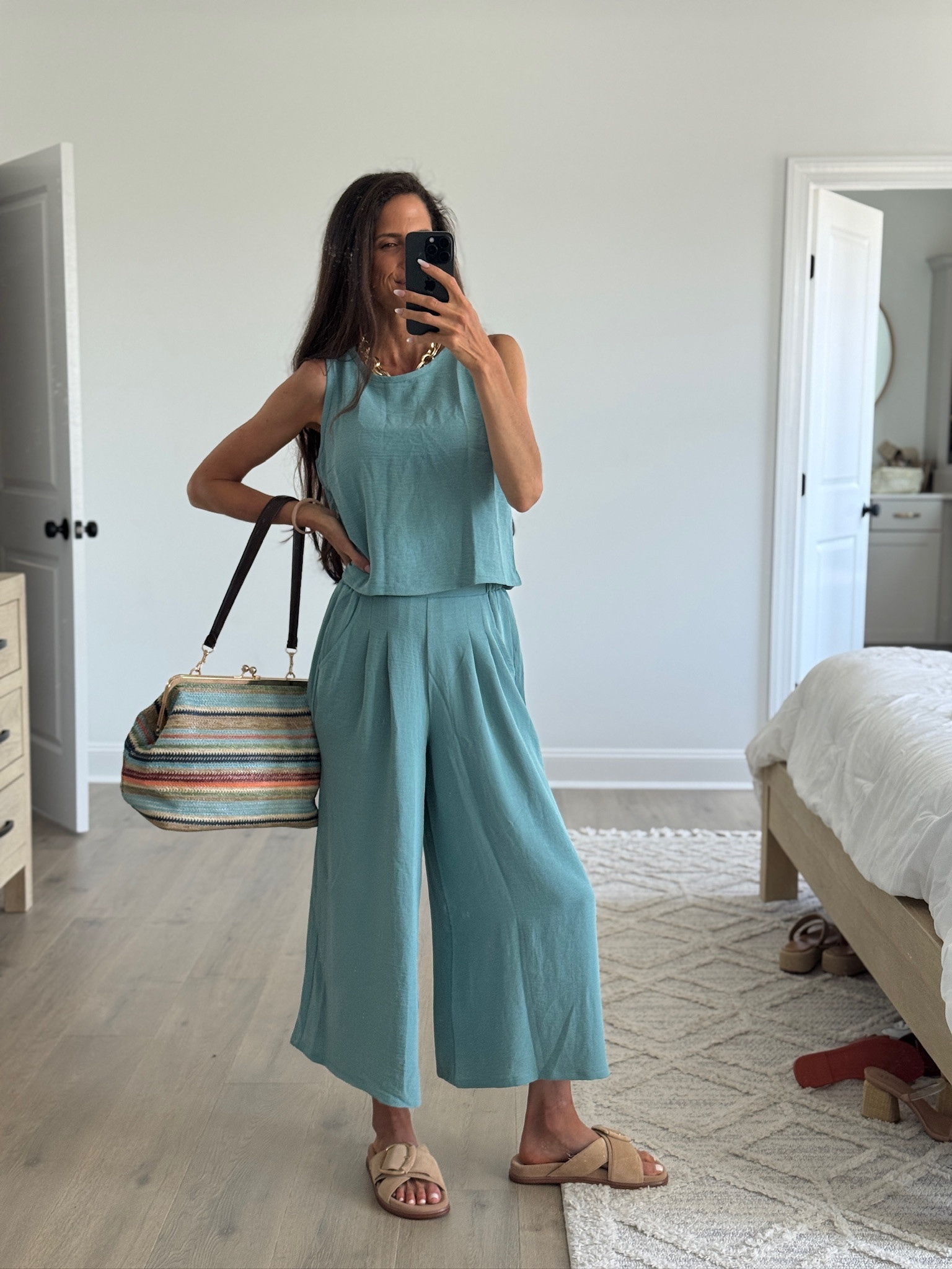 Easy summer outfit idea that looks expensive without the price tag. I’m loving matching sets lately because they make getting dressed so simple while still looking polished. Add a woven bag and neutral heels and you have the perfect outfit for vacation, brunch, summer parties, or date night.

#summeroutfit #vacationstyle #coastalstyle #matchingset #affordablefashion #summerfashionfinds #elevatedbasics #resortstyle #widelegpants #momstyle #everydayfashion #summerwardrobe #amazonstyle #walmartfashionfinds #effortlessoutfit

#LTKSeasonal #LTKootd