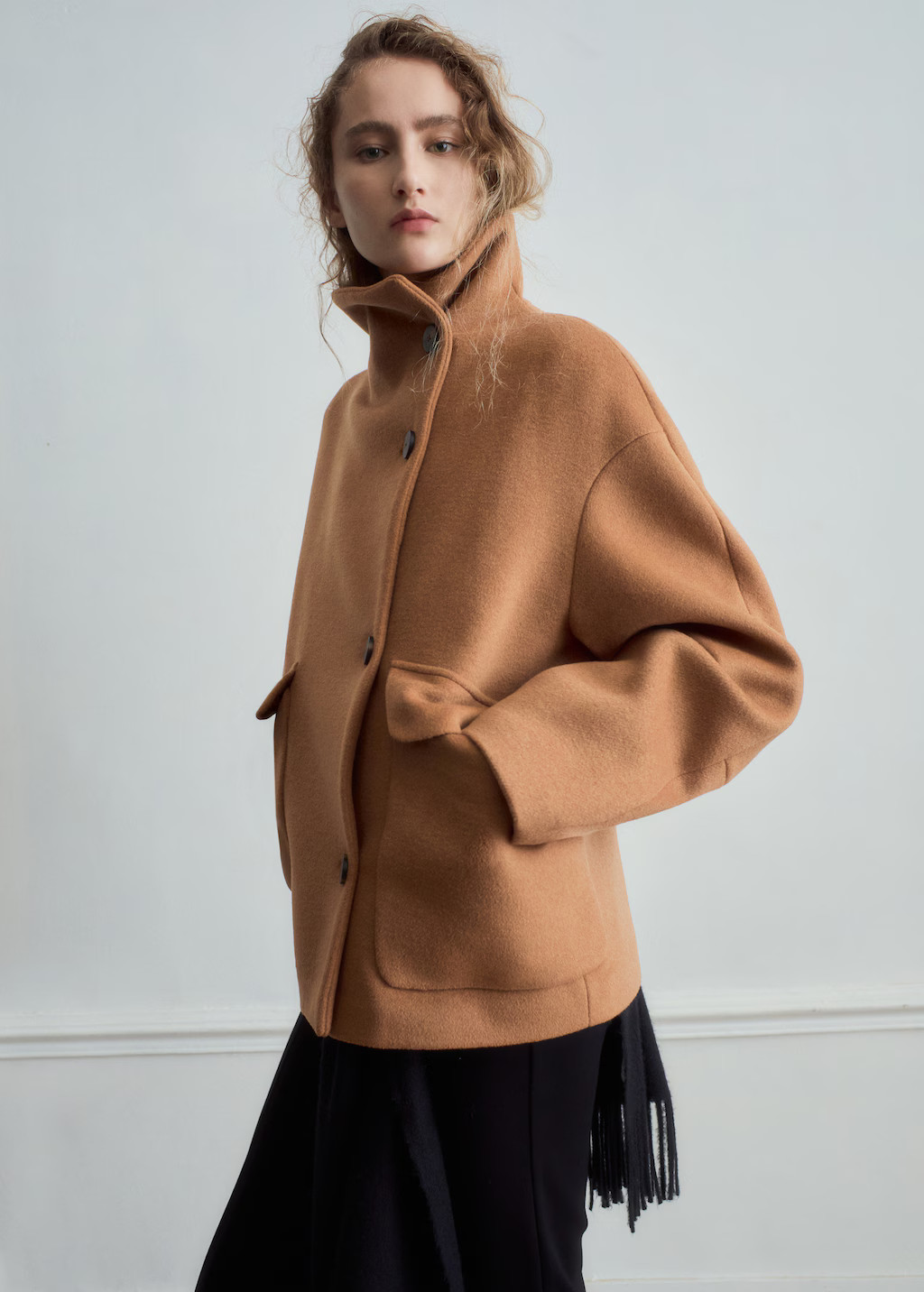 Wool-blend funnel-neck coat | Mango (US/MX/AU)