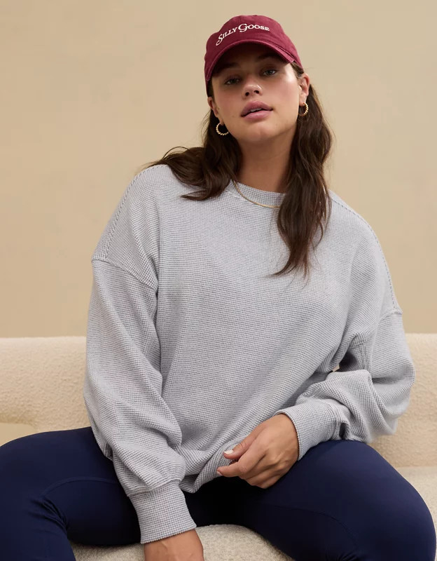Aerie Getaway Waffle Sweatshirt | Aerie