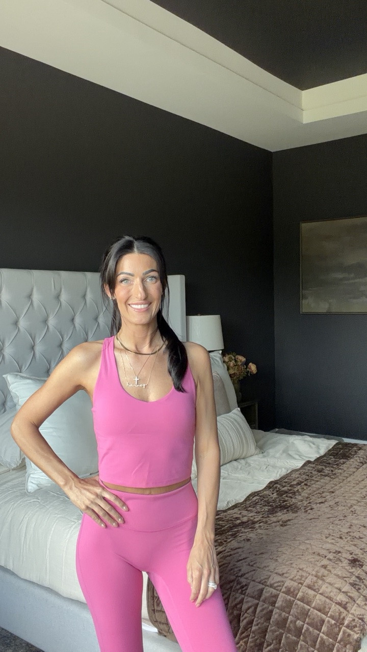 Summer style!  Loving this fun & flattering workout set from Amazon!! It checks all the boxes!! Good compression, not see through, supportive, comfortable, and affordable!
Matching set, Amazon fashion, gym outfit, leggings, summer style, pink set

#LTKActive #LTKfitnessgoals #LTKootd