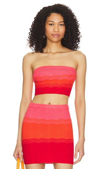 Avalon Knit Top in Red & Orange Ombre | Revolve Clothing (Global)