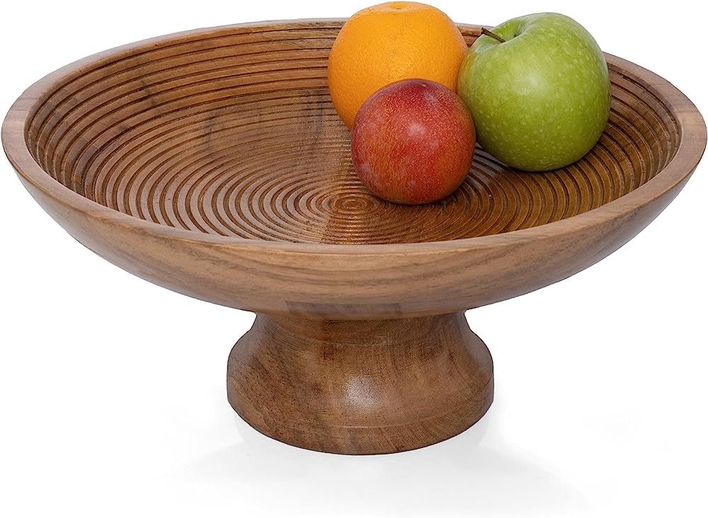 Folkulture Wood Fruit Bowl or Rustic Fruit Bowls for Farmhouse Décor, Fruit Bowl for Kitchen Cou... | Amazon (US)