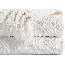 BATTILO HOME White Throw Blanket for Couch, Knit Woven Blanket Versatile for Chair, Super Soft Warm  | Amazon (US)