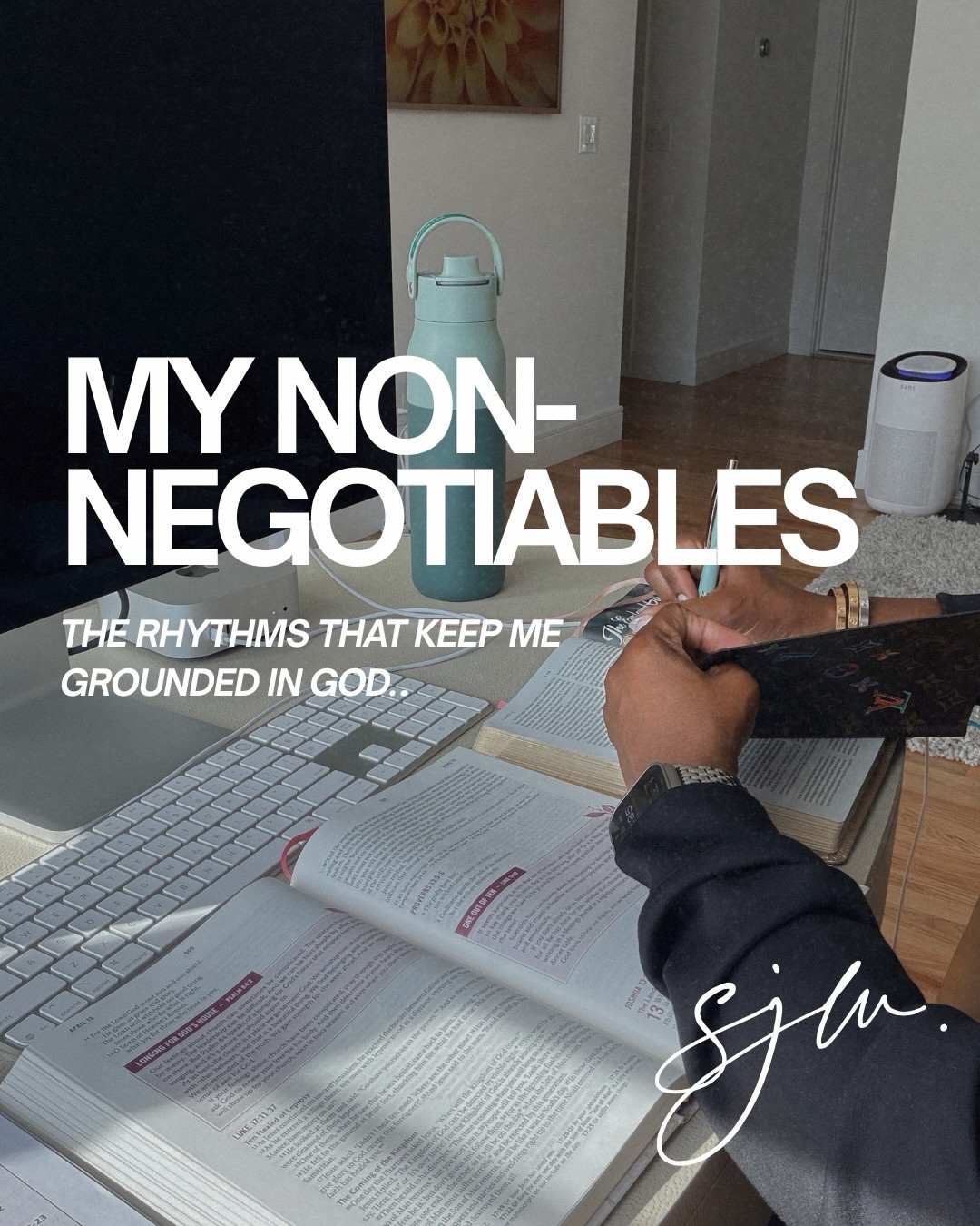 Lately, I’ve been learning that staying grounded in God
isn’t something that just happens…

it’s something I’m intentional about.

These are a few of my non-negotiables —
the rhythms that keep me anchored when life tries to pull me in different directions.

Because without them, it’s easy to drift.

Drift into noise.
Drift into pressure.
Drift into things that were never meant to hold me.

And I’ve realized… I can’t afford that.

So I return to what keeps me grounded. Again and again.

If you’re in a season where you’re trying to stay anchored…

this is your reminder to get back to what centers you. 🤍

#StayGrounded #FaithRoutine #WomenOfFaith #ChristianDiscipline #FaithOverFeelings