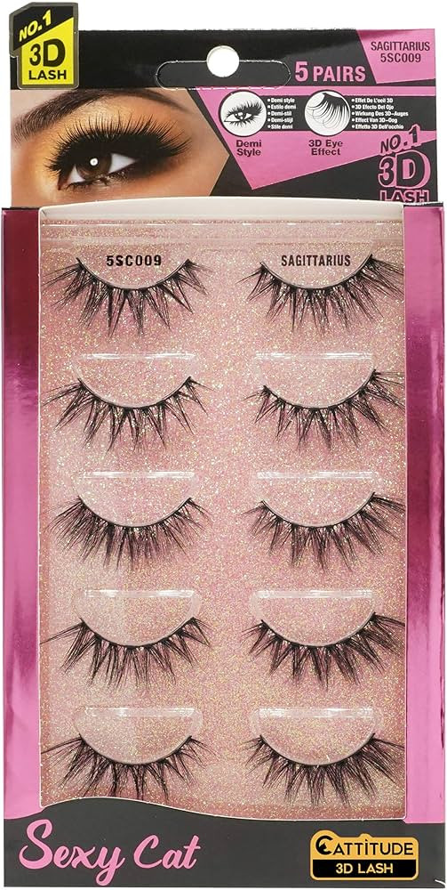 EBIN NEW YORK Cattitude 3D Lash 5 Pair – Sexy Cat 3D Lash Dramatic High Volume Extreme Length L... | Amazon (US)