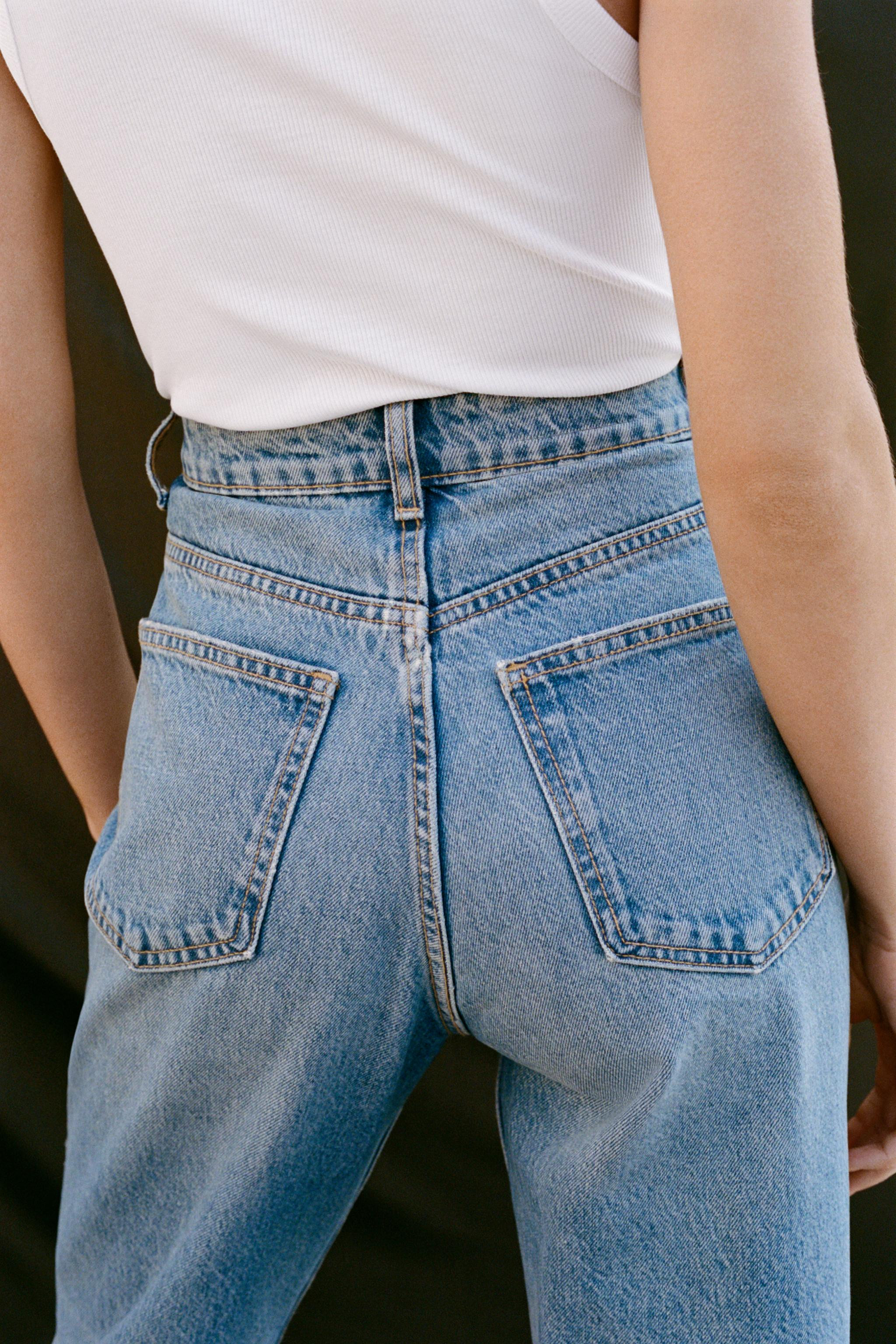 HIGH-WAISTED TRF MOM FIT JEANS | Zara US