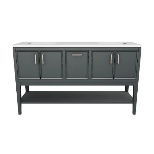 KOHLER Winnow 60-in Slate Grey Undermount Double Sink Bathroom Vanity with Slate Grey Quartz Top | Lowe's