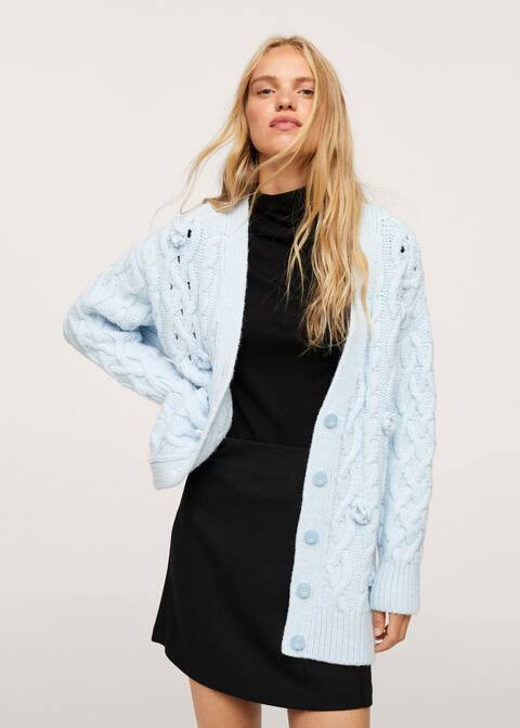 Flowers knit cardigan | MANGO (US)