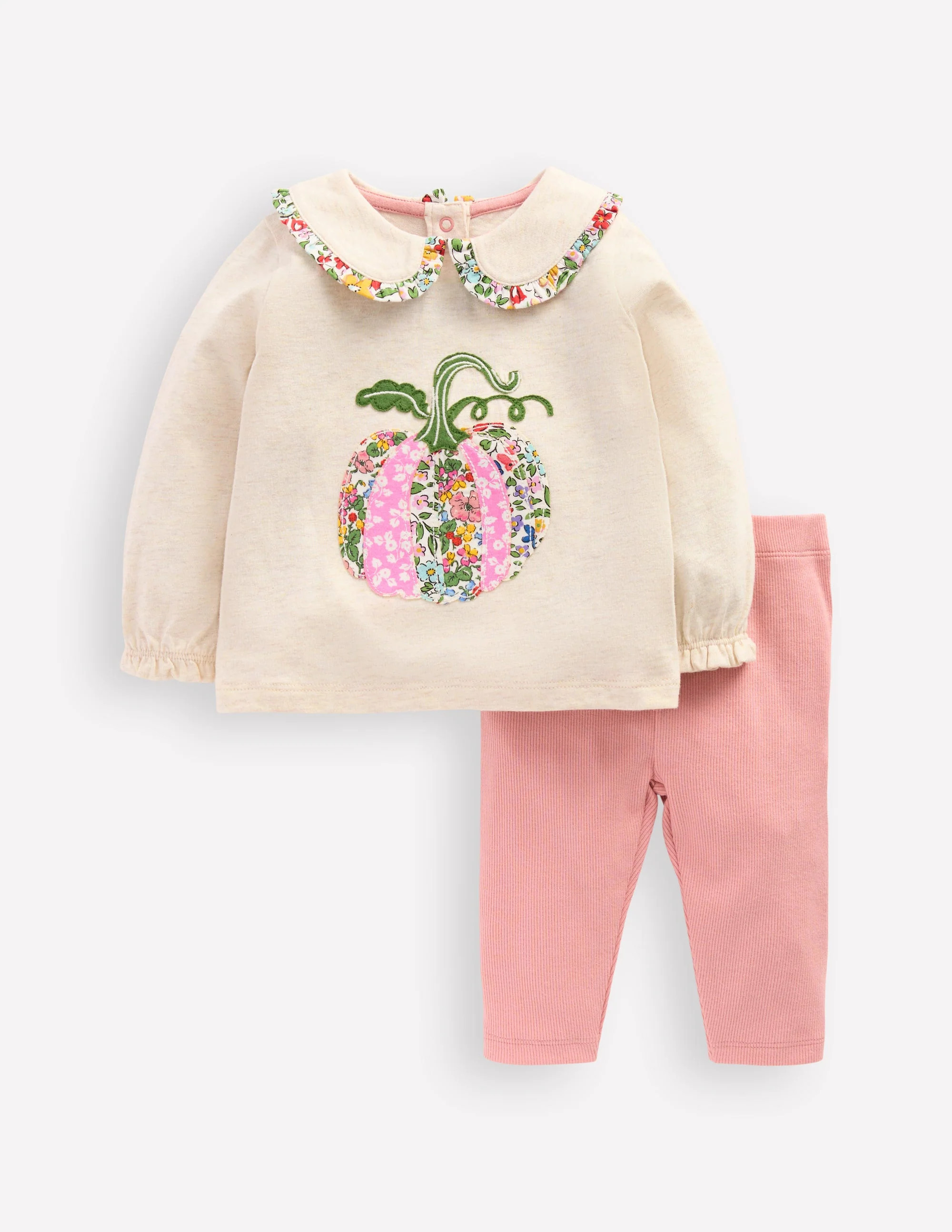 Collared Jersey Set-Oatmeal Marl | Boden UK