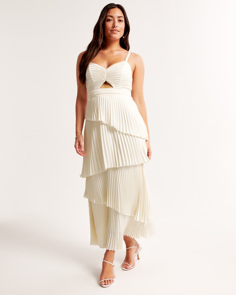 Women's The A&F Giselle Pleated Tiered Maxi Dress | Women's The A&F Wedding Shop | Abercrombie.co... | Abercrombie & Fitch (US)