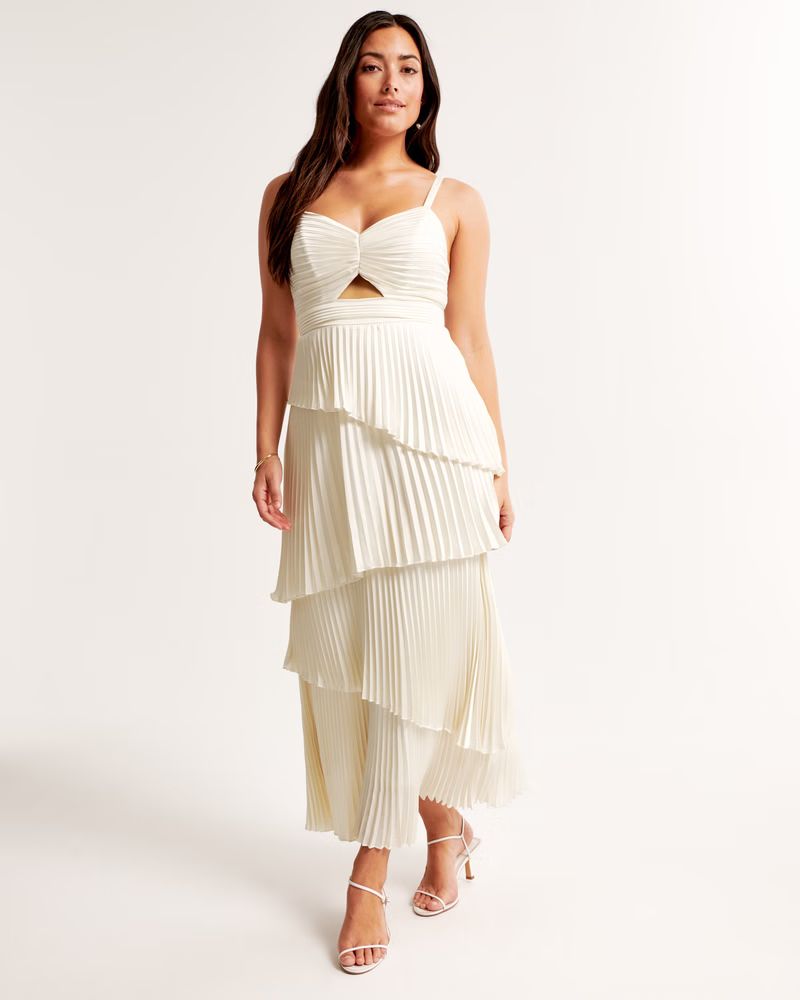 Women's The A&F Giselle Pleated Tiered Maxi Dress | Women's Dresses & Jumpsuits | Abercrombie.com | Abercrombie & Fitch (US)