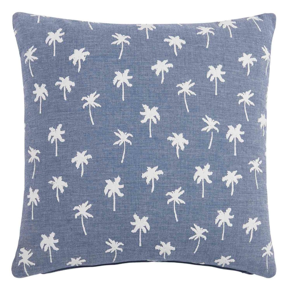 Housse de coussin en coton gris motif palmier 40x40 | Maisons du Monde FR
