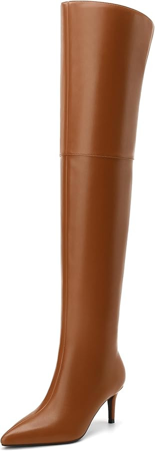 SKYSTERRY Thigh High Boots Over the Knee Boots for Women Pointed Toe Stiletto High Heel Boots Com... | Amazon (US)