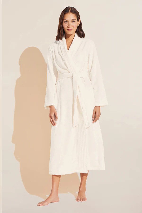 Chalet Recycled Plush Robe - Ivory | Eberjey