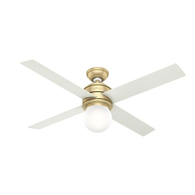 Hunter Hepburn Modern Brass 52-in LED Indoor Ceiling Fan (4-Blade) | Lowe's