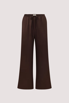 MYA BITTER CHOC SATIN PANT | DISSH