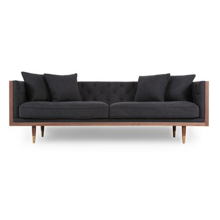 Kardiel Woodrow Neo Classic Midcentury Modern Sofa, Walnut/Urban Ink | Walmart (US)