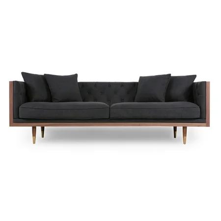 Kardiel Woodrow Neo Classic Midcentury Modern Sofa, Walnut/Urban Ink | Walmart (US)