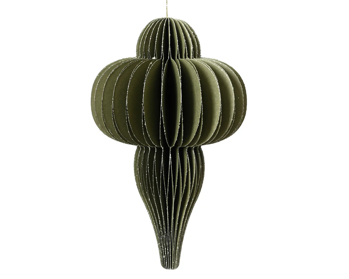 Medium Green Finial Paper Ornament | Gatehouse No.1