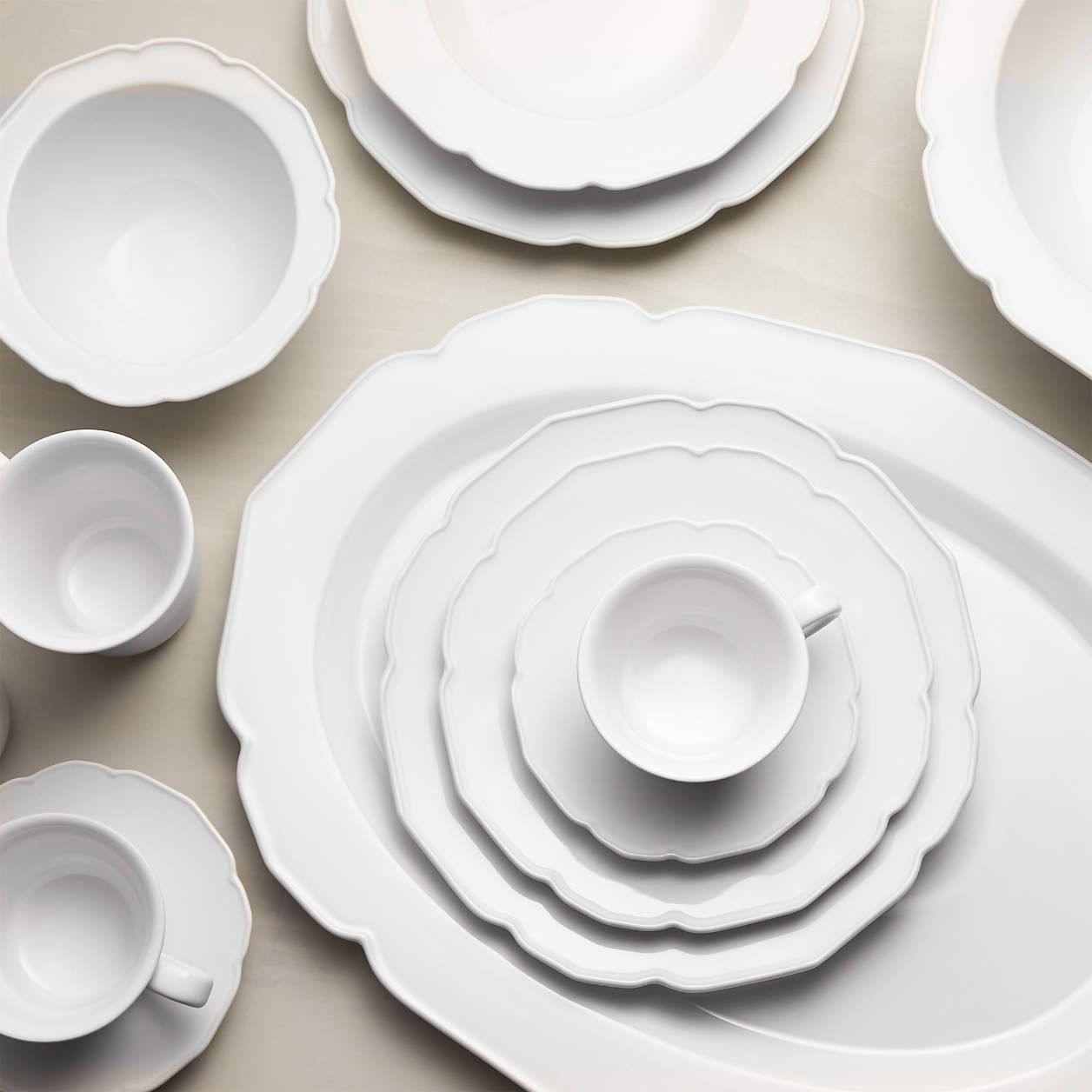 Savannah Scalloped Dinner Plate + Reviews | Crate and Barrel | Crate & Barrel