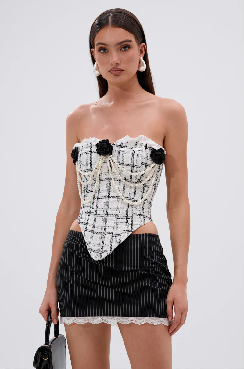 HEAVEN SENT TWEED CORSET | AKIRA