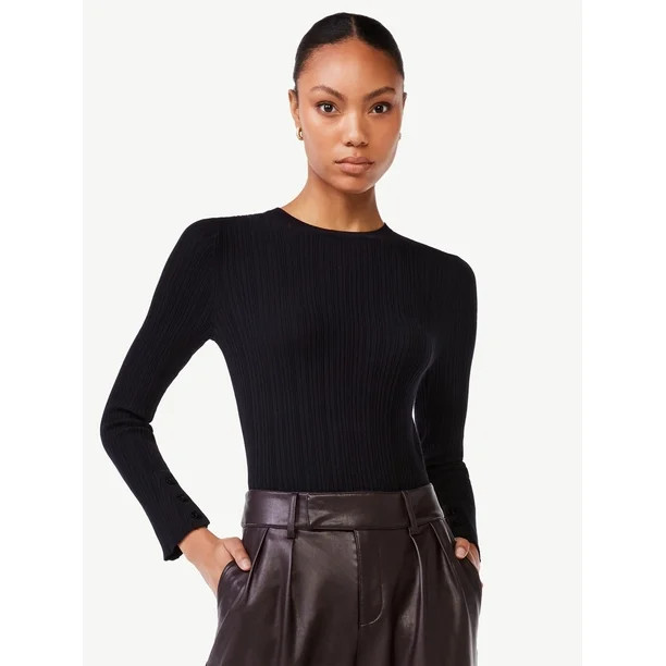 Scoop Women's Knit Long Sleeve Bodysuit - Walmart.com | Walmart (US)