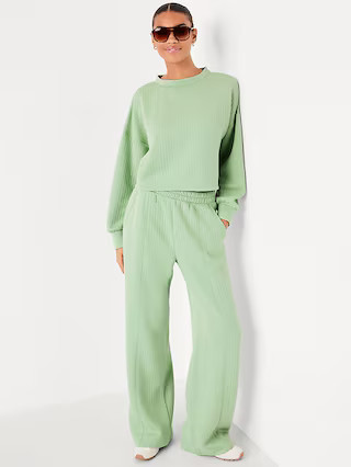Bounce Fleece Quilted Crew-Neck Top | Old Navy (US)