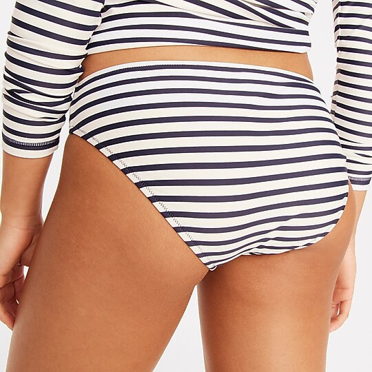 Hipster full-coverage bikini bottom in stripe | J. Crew US