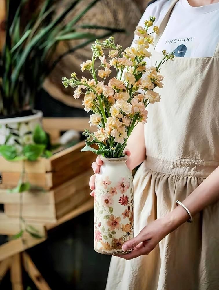 Vintage Ceramic Small Vase, Farmhouse Rustic Décor, Home Decorative Vase for Your Kitchen, Bedro... | Amazon (US)