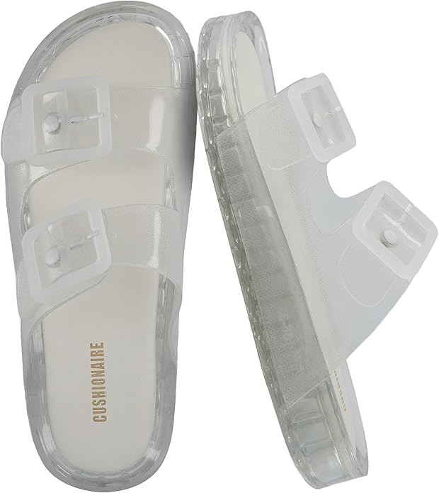 CUSHIONAIRE Pool Slides for Women Waterproof Double Buckle Adjustable Slip-On Womens Sandals for ... | Amazon (US)