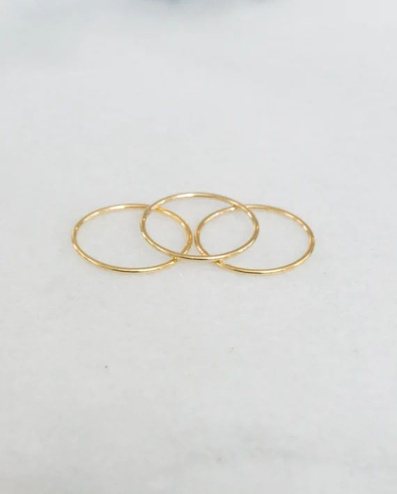 Thin, Round, 14K Gold Fill Stacking Rings | Etsy (US)