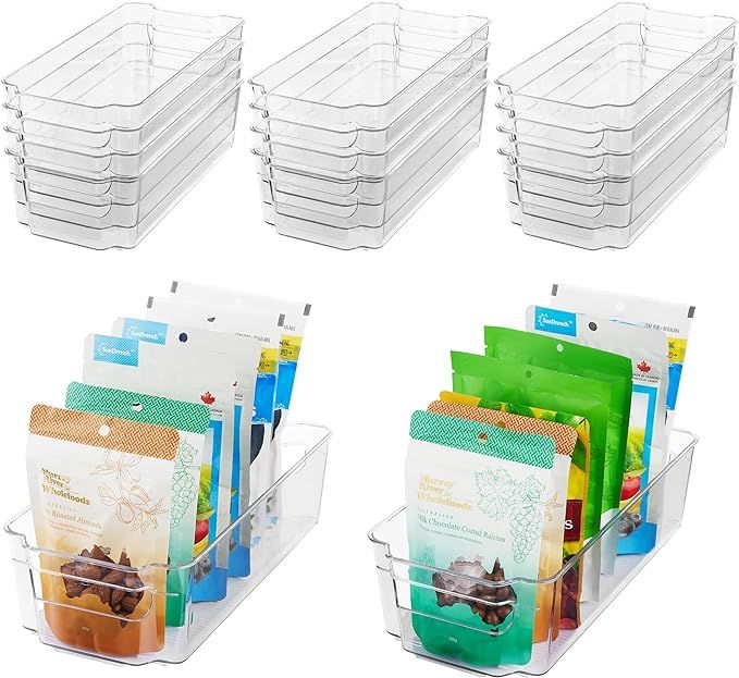 HOOJO Refrigerator Organizer Bins - 14pcs Clear Plastic Bins For Fridge, Freezer, Kitchen Cabinet... | Amazon (US)