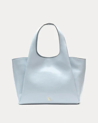 Portia Satchel - Crinkled Leather Light Blue | Frances Valentine