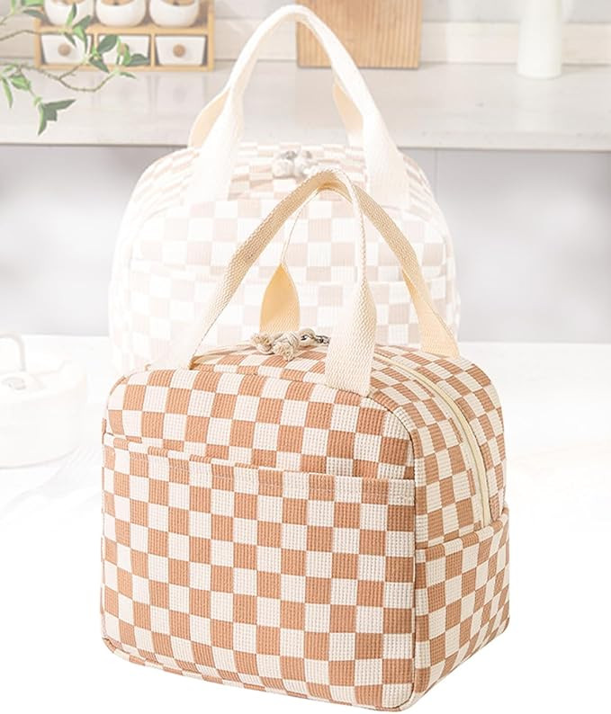 Insulated Lunch Bag for Women and Men, Cute Corduroy Lunch Tote with Handle, Leakproof Cooler Lun... | Amazon (US)