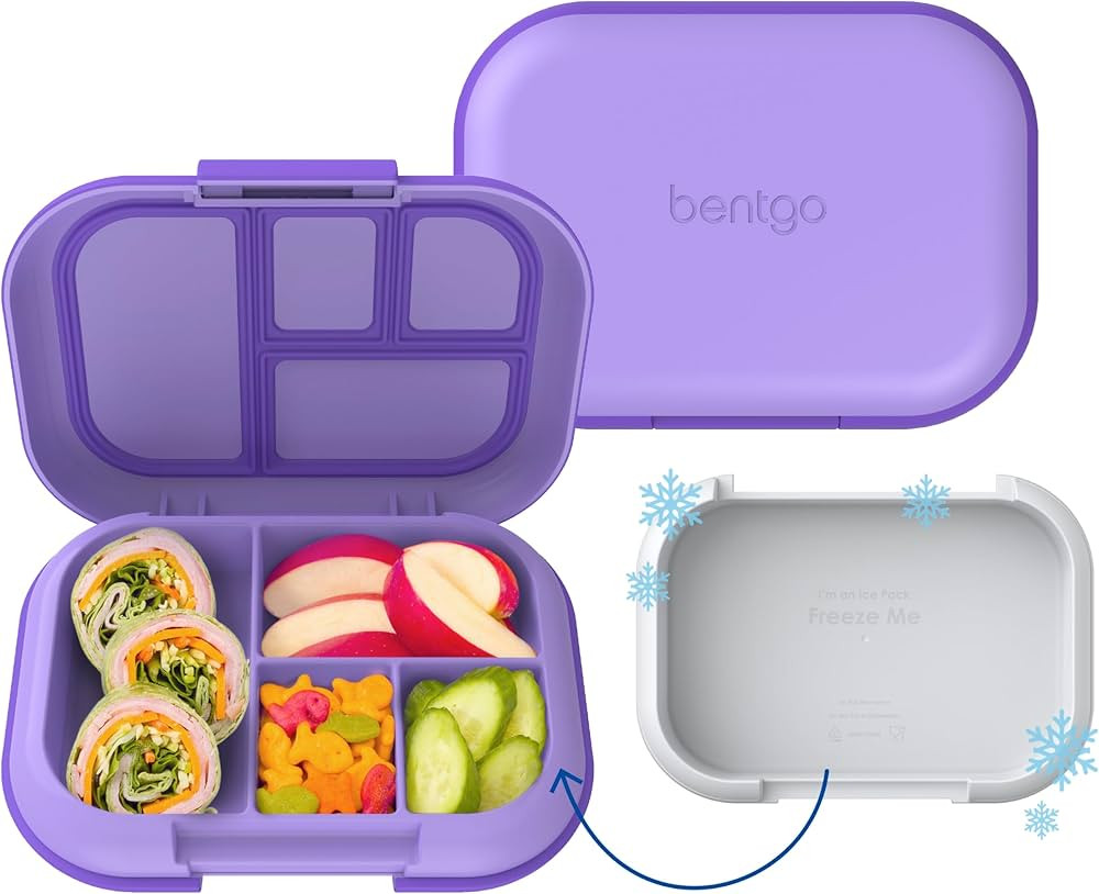 Bentgo Chill Kids Leak-Proof Lunch Box - 4-Compartment Bento Box with Built-In Ice Pack, 3.3 Cup ... | Amazon (US)
