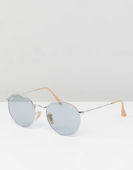 Ray-Ban 0RB3447 Round Sunglasses In Silver 50mm | ASOS US